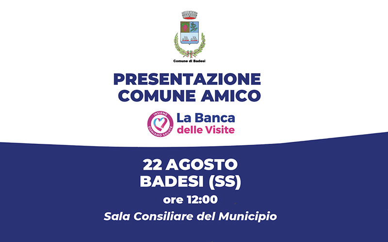 Il Comune di Badesi aderisce all'iniziativa solidale "Banca delle Visite"